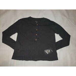 Nwt Art Class Girls Size Large 10/12 Black Raw Edge Long-Sleeve Tshirt